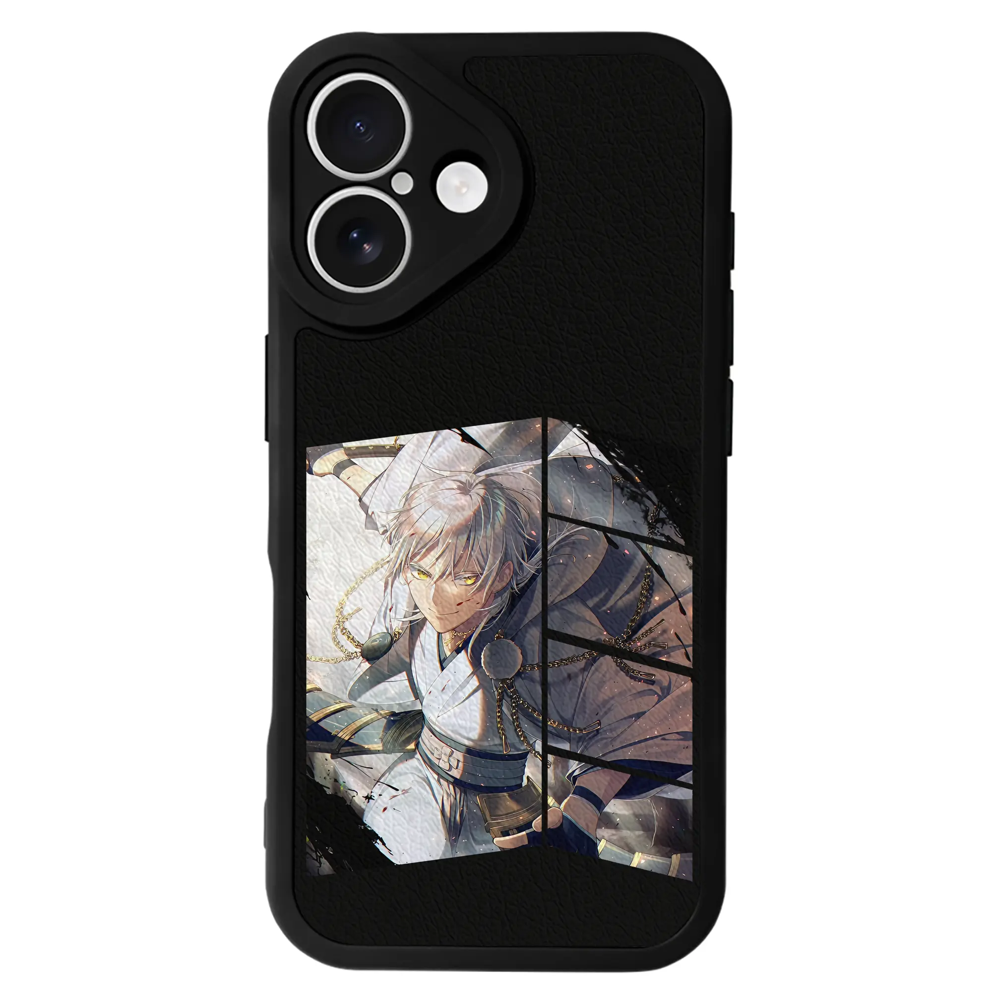 刀剣乱舞 グッズ,鶴丸国永 - IPhone 16シリーズ対応 ・ シリコンスマホケース ・ レザー調 ・ 高精度フィット ・ 耐衝撃 ・ ワイヤレス充電対応 ・ 精密カット